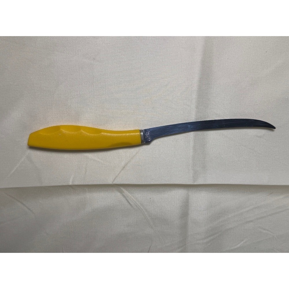 Imperial Vintage Paring Knife Yellow Handle Stainless USA Serrated GUC